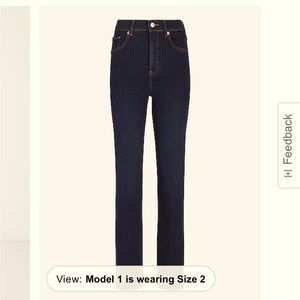 Express High waisted straight dark wash jeans